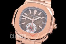 PP-5980-123S PPF Nautilus 5980 Chronograph RG/RG Brown Asian Clone Calibre CH28-520 C