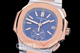 PP-5980-113S PPF Nautilus 5980 Chronograph SS/RG Blue Sticks Asian Clone Calibre CH28-520 C