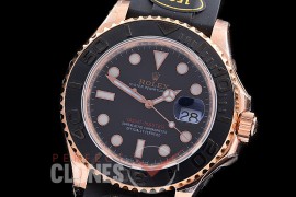 RYMENR00007W KF 18K Rose Gold Thick Wrapped 126655 Yachtmaster Everose Men RG/RU Black VR 3235 - Extra Weighted 