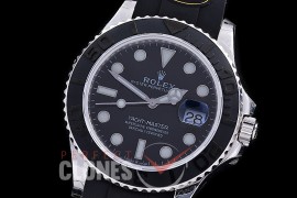 RYM-42-901W KF 18K White Gold Thick Wrapped 904 Steel 226659 Yachtmaster Men WG/RU Black VR 3235 - Extra Weighted 