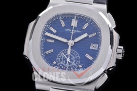 PP-5980-108L PPF Nautilus 5980 Chronograph SS/LE Blue Baguette Sticks Asian Clone Calibre CH28-520 C