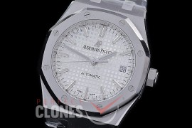 0 0 0 AP15450-701 ZF AP15450 Royal Oak Mid Ladies Automatic SS/SS White Asian Clone 3120