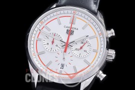 TGCC-42-111L Carrera Classic Chronograph SS/LE White OS 20 Qtz 