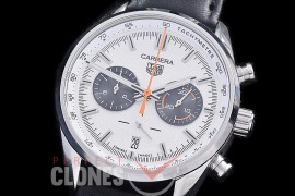 TGCC-42-107L Carrera Classic Chronograph SS/LE White OS 20 Qtz 