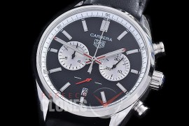 TGCC-42-108L Carrera Classic Chronograph SS/LE Black OS 20 Qtz 