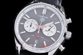 TGCC-42-109L Carrera Classic Chronograph SS/LE Black OS 20 Qtz 