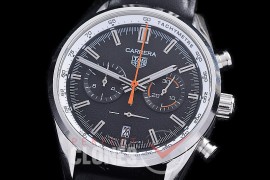 TGCC-42-106L Carrera Classic Chronograph SS/LE Black OS 20 Qtz 