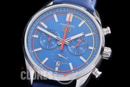 TGCC-42-114L Carrera Classic Chronograph SS/LE Blue OS 20 Qtz 