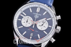 TGCC-42-110L Carrera Classic Chronograph SS/LE Blue OS 20 Qtz 