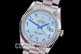 R40DDS00248R GMF Daydate 40mm 228239 904 Steel SS/SS Fluted Bez Ice Blue Arabic Special Edition A-2836