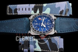 0 0 0 0 0 0 0 0 0 BR03-93-032 ANF/OXF BR03-93 Blue GMT SS/LE Bue Asian Customized 2836 - Camo Nylon Strap/Tool Kit Bundle 