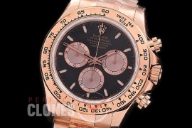 0 0 0 RLDFR-126505-102 QF 904L Steel Daytona 126505 RG/RG Black Sticks 4131 Superclone - 72 Hours Power Reserve Movement