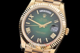 R40DDF10037 Daydate 40mm 228238 YG/YG Olive Green Roman Swiss 2836