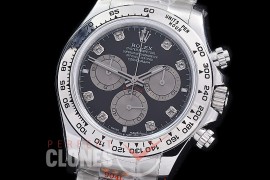  RLDS-126509-162 QF 904L Steel Daytona 126519 SS/SS Black Diamonds 4131 Superclone - 72 Hours Power Reserve Movement 