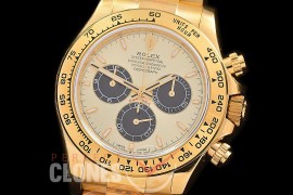 0 0 0 RLDF-126508-156 QF 904L Steel Daytona 126508 YG/YG Gold Sticks 4131 Superclone - 72 Hours Power Reserve Movement 