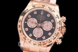 0 0 0 RLDFR-126505-112W QF 904L Steel Daytona 126505 RG/RG Black Diamonds 4131 Superclone - 72 Hours Power Reserve Movement / Extra Weighted
