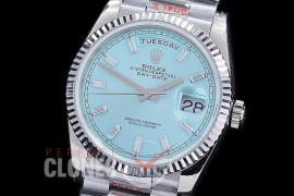 0.0 0 0 0 R40DDS00338 BPF V2 Extra Weighted Daydate 40mm 228239 904 Steel SS/SS Fluted Bez Ice Blue Glazier A-2836