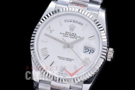 0.0 0 0 0 R40DDS00321S BPF Extra Weighted Daydate 40mm 228239 904 Steel SS/SS Fluted Bez White Roman SH 3255