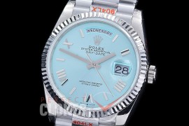 0.0 0 0 0 R40DDS00329S BPF Extra Weighted Daydate 40mm 228239 904 Steel SS/SS Fluted Bez Ice Blue Roman SH 3255