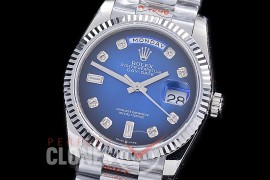 0.0 0 0 0 R40DDS00317S BPF Extra Weighted Daydate 40mm 228239 904 Steel SS/SS Fluted Bez Blue Ombre Diamonds SH 3255