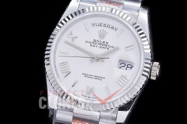 0.0 0 0 0 R40DDS00321 BPF Extra Weighted Daydate 40mm 228239 904 Steel SS/SS Fluted Bez White Roman A-2836