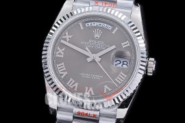 0.0 0 0 0 0 0 R36DDS00322S BPF Extra Weighted Daydate 40mm 128239 904 Steel SS/SS Fluted Bez Grey Roman SH 3255