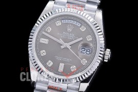 0.0 0 0 0 0 0 R36DDS00312S BPF Extra Weighted Daydate 40mm 128239 904 Steel SS/SS Fluted Bez Grey Diamonds SH 3255