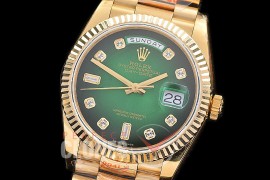 0.0 0 0 0 0 0 R36DDF00316 BPF Extra Weighted Daydate 40mm 128238 904 Steel YG/YG Fluted Bez Green Ombre Diamonds A-2836