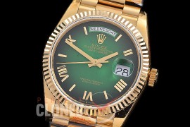 0.0 0 0 0 0 0 R36DDF00327 BPF Extra Weighted Daydate 40mm 128238 904 Steel YG/YG Fluted Bez Green Ombre Roman A-2836