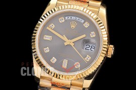 0.0 0 0 0 0 0 R36DDF00312S BPF Extra Weighted Daydate 40mm 128238 904 Steel YG/YG Fluted Bez Grey Diamonds SH 3255
