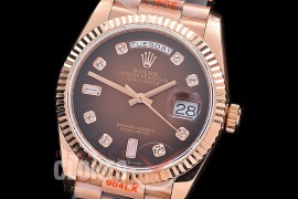0.0 0 0 0 0 0 R36DDR00319S BPF Extra Weighted Daydate 40mm 128235 904 Steel RG/RG Fluted Bez Brown Ombre Diamonds SH 3255