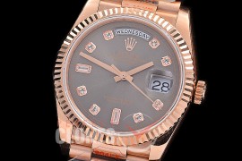 0.0 0 0 0 0 0 R36DDR00312S BPF Extra Weighted Daydate 40mm 128235 904 Steel RG/RG Fluted Bez Grey Diamonds SH 3255