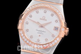 0 0 0 0 OMCON-39-171D M+S-F Constellation Co Axial RG/Diam/RG Silver Diamonds Calibre 8500 Superclone