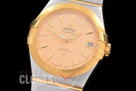 0 0 0 0 OMCON-39-140 M+S-F Constellation Co Axial YG/YG Gold Texturized Sticks Calibre 8500 Superclone