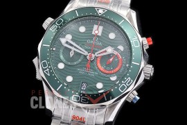 0 0 0 0 0 OMSEC-0103 Seamaster 300m Professional Chronograph America's Cup Edition SS/SS Green OS20 Quartz 