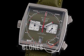 0 0 TGM00926 Monaco Classic SS/LE Khaki Green Jap OS20 Quartz Chrono