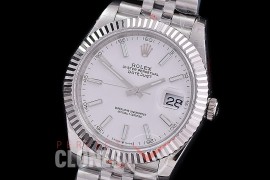 0 0 0 0 0 R41DJS-3235-201 GMF 904L Steel Datejust 41mm 126334 SS/SS Fluted/Jubilee White Sticks VR 3235 