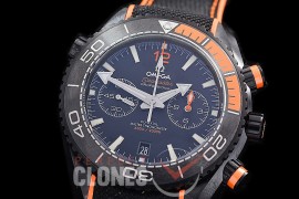 0 0 0 0 0 OMCPOC45-DB-107 M+S-F Planet Ocean Deep Black Chrono CER/RU Black-Orange A-7750 Mod to Calibre 9900 Functions 