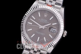 0 0 0 0 0 R41DJS-3235-203 GMF 904L Steel Datejust 41mm 126334 SS/SS Fluted/Jubilee Dark Rhodium Grey Sticks VR 3235 