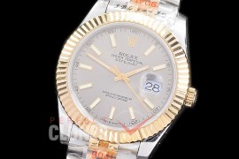 R41DJT-203 NF 904 Steel 126333 SS/YG Fluted/Jubilee Dark Rhodium Grey Sticks A-2813 - Special Offer 