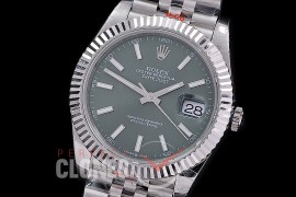 0 0 0 0 0 R41DJS-3235-206 GMF 904L Steel Datejust 41mm 126334 SS/SS Fluted/Jubilee Green Sticks VR 3235 