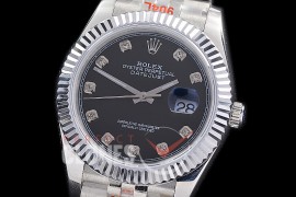 R41DJS-222 NF 904 Steel 126334 SS/SS Fluted/Jubilee Black Diamonds A-2813 - Special Offer 