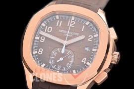 0 0 0 0 0 PPAQC-5968-008 3KF Aquanaut Chronograph 5968 RG/RU Brown Asian Clone CH 28‑520 C/522 