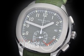 0 0 0 0 0 PPAQC-5968-004 3KF Aquanaut Chronograph 5968 SS/RU Green Asian Clone CH 28‑520 C/522 