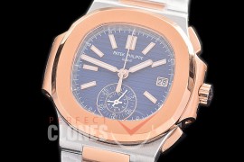 0 0 0 0 0 PP-5980-013S 3KF Nautilus 5980 Chronograph SS/RG Blue Sticks Asian Clone Calibre CH28-520 C