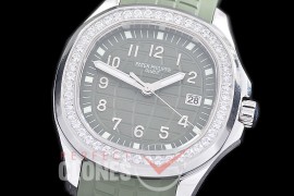 0 0 0 0 0 0 PPAQL-013 ZF 5267 Aquanaut Ladies SS/Diam/RU Green Japanese Quartz