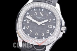 0 0 0 0 0 0 PPAQL-012 ZF 5267 Aquanaut Ladies SS/Diam/RU Black Japanese Quartz