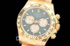 0 0 0 RLDF-126508-159W QF 904L Steel Daytona 126508 YG/YG Green Sticks 4131 Superclone - 72 Hours Power Reserve Movement / Extra Weighted