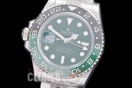 0 0 0 0 0 RLGS00965 Clean-F 904L Steel Lefty GMT 126710VTNR SS/SS/Oyster Green DD 3285 CHS - 72 Hours Power Reserve