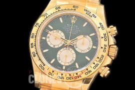0 0 0 RLDF-126508-159 QF 904L Steel Daytona 126508 YG/YG Green Sticks 4131 Superclone - 72 Hours Power Reserve Movement 